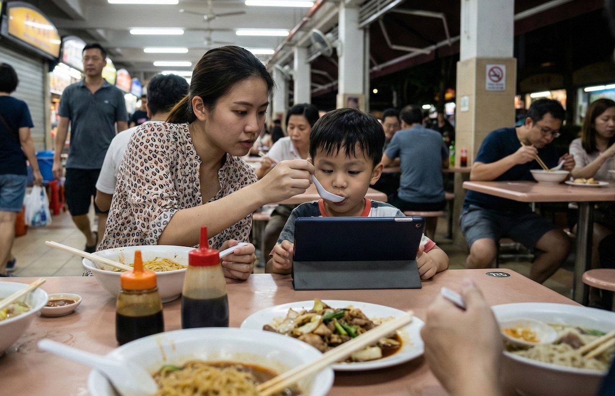 The Screen Time Dilemma at the Hawker Centre: Peace Of Mind vs. Parental Guilt