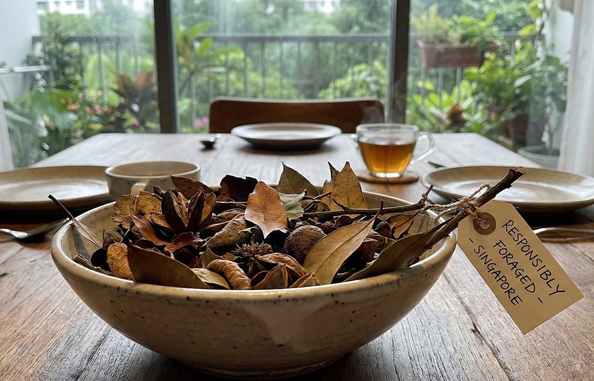 Responsible foraging - Nature bowl on the dining table